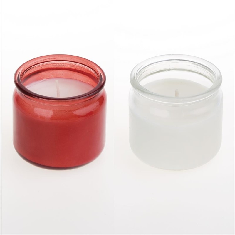Bougies pots en verre rouge - 12 pce